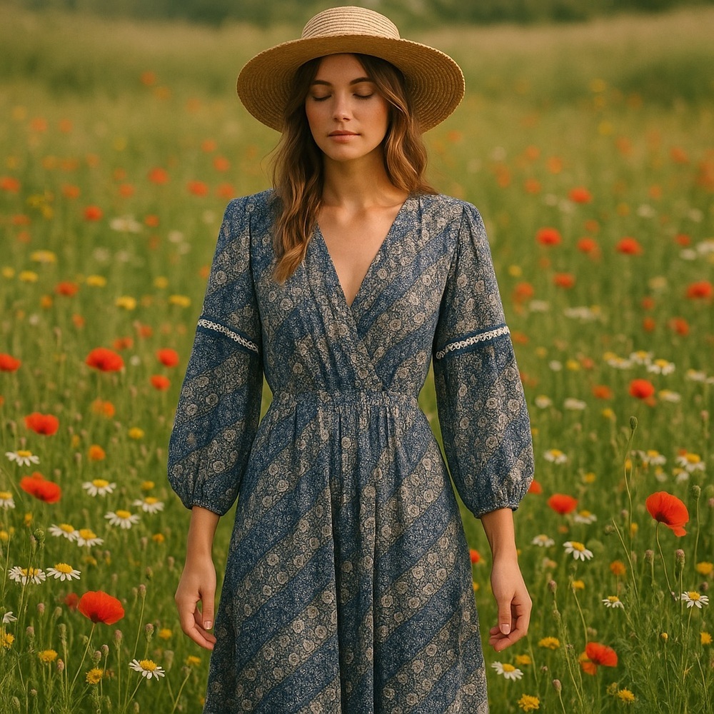 California Moonrise Boho Floral Maxi Dress | Free-Flowing Wildflower Aesthetic